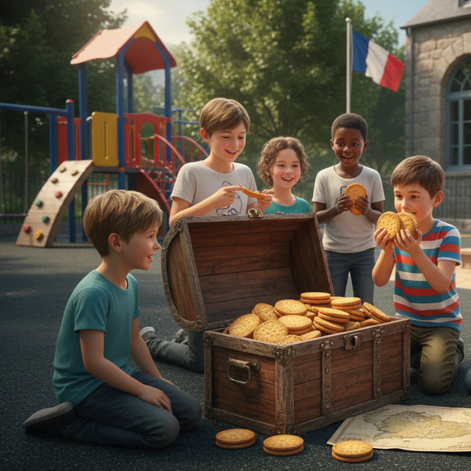 Chasse au trésor pour enfants à l'école